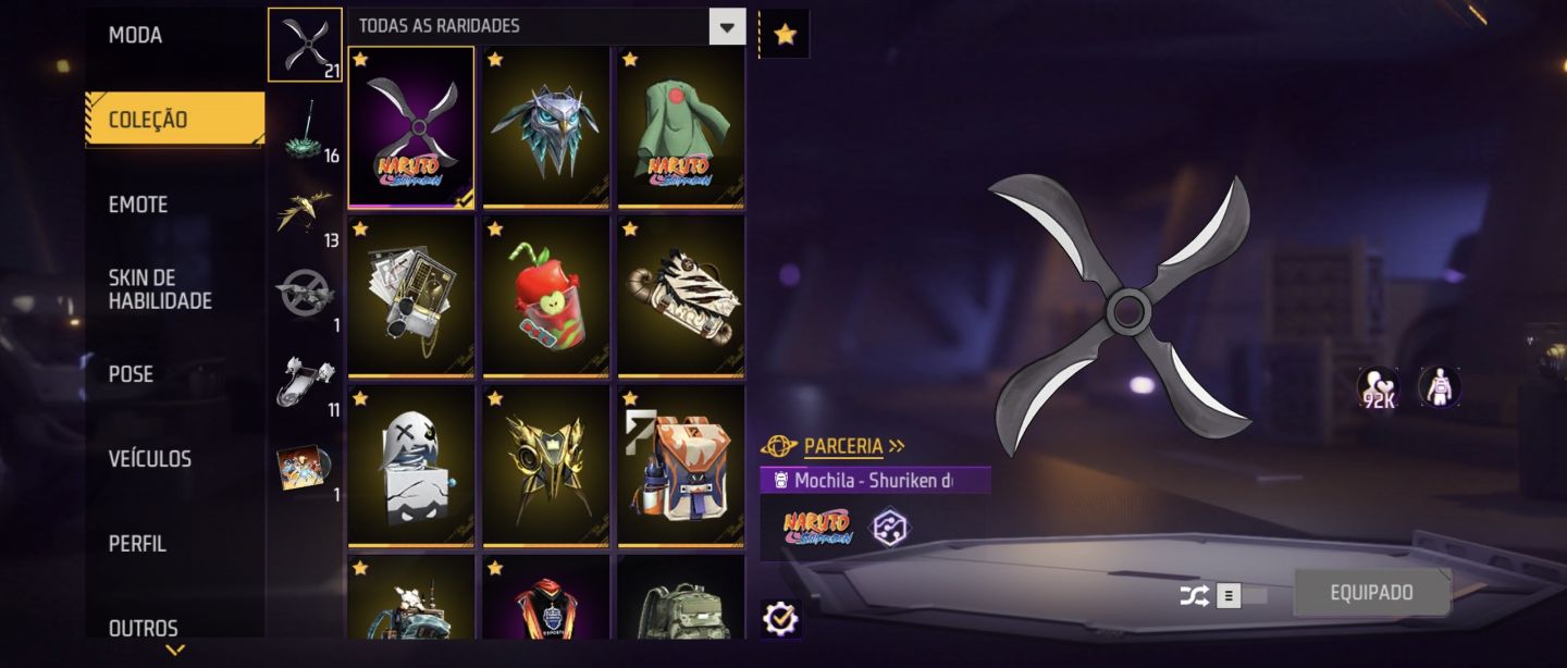Conta de Free Fire LVL 46 + 158 Gemas