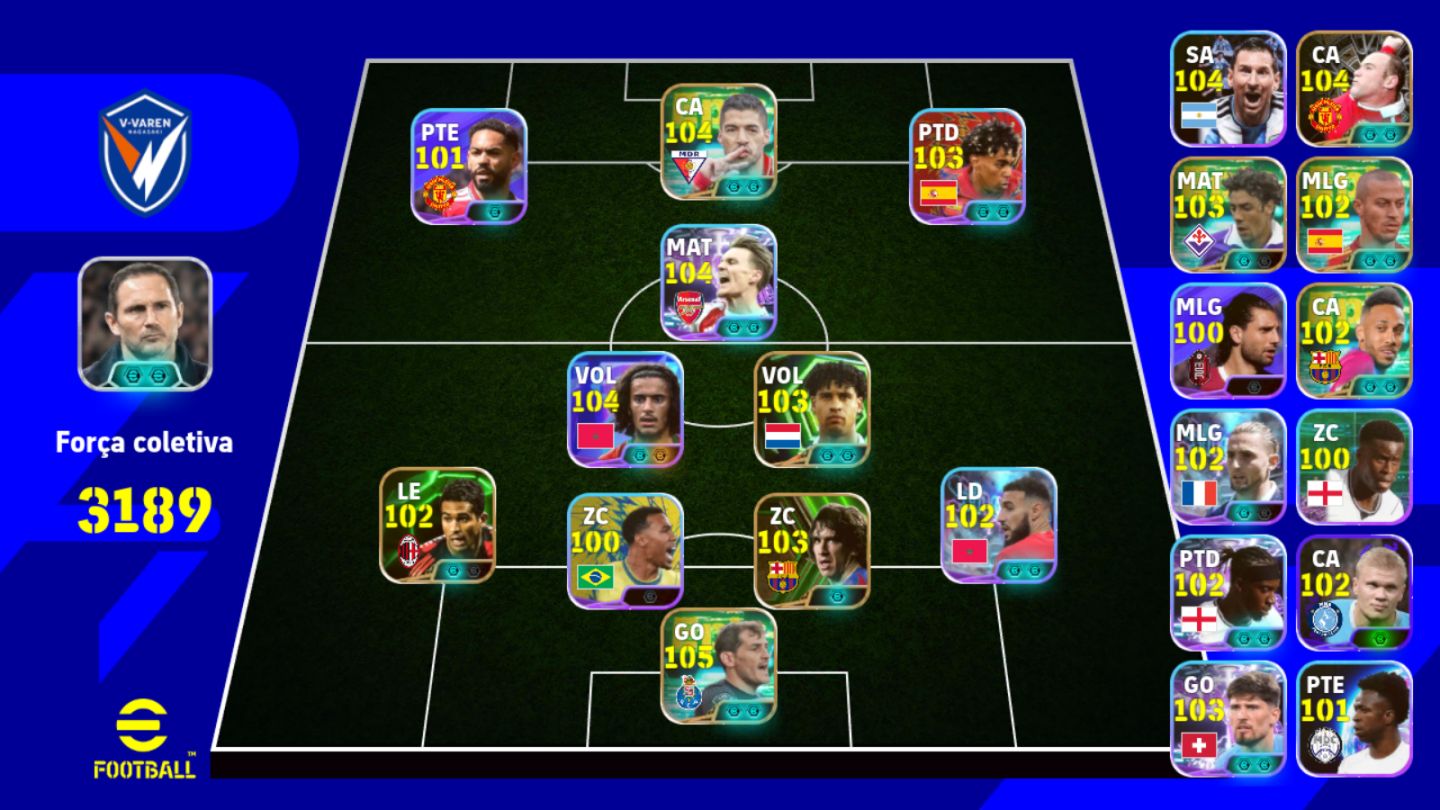 CONTA EFOOTBALL FORTE 3189 DE FORÇA COLETIVA + TIME ESTRELADO!