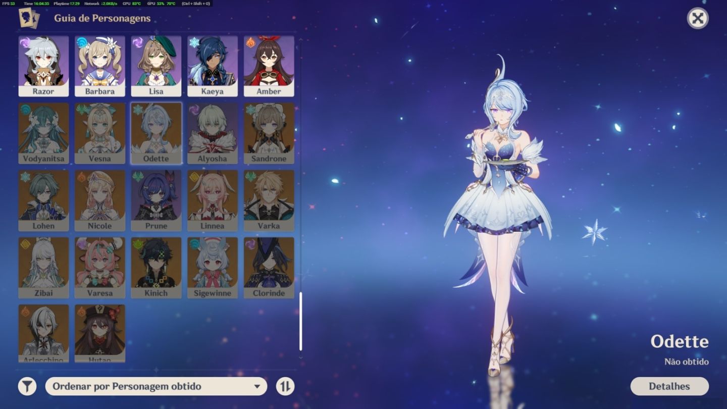GENSHIN IMPACT AR 60 | AMÉRICA | 52 PERSONAGENS 5 ESTRELAS + CONSTELAÇÕES