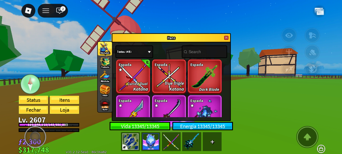 Conta Conta Blox Fruits COM MUITOS ITENS E PASSES