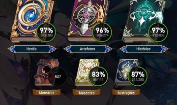 Vendendo conta end game com quase todos personagens e artefatos.