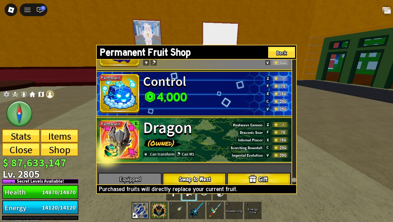 CONTA COM DRAGON PERMANENTE E GAME PASS BLOX FRUITS | ENTREGA IMEDIATA