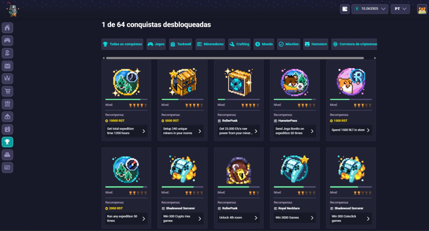 CONTA ROLLERCOIN 49,559 EH/s | +1.033% BÔNUS | PLATINUM I