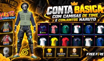 CONTA FREE FIRE | KAKASHI + NARUTO | CAMISAS DE TIME | SELEÇÃO BRASILEIRA