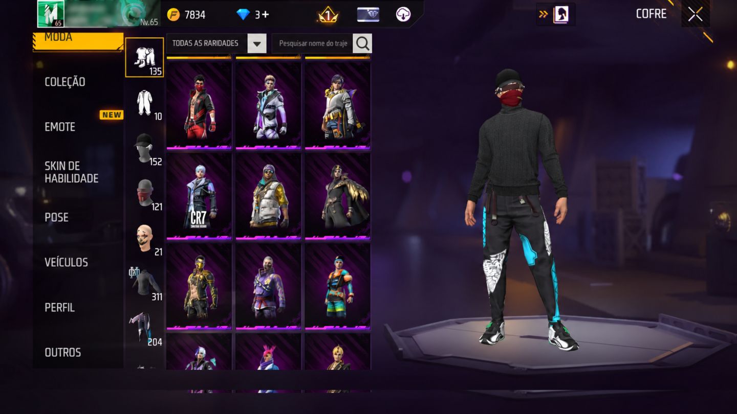 CONTA FREE FIRE INSANA! MUITAS SKINS, RARIDADES E COLEÇÃO BRABA!