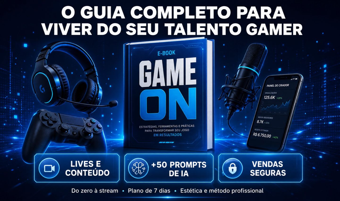 GAME ON: Guia Gamer Completo + 50 Prompts de IA + Plano de 7 Dias