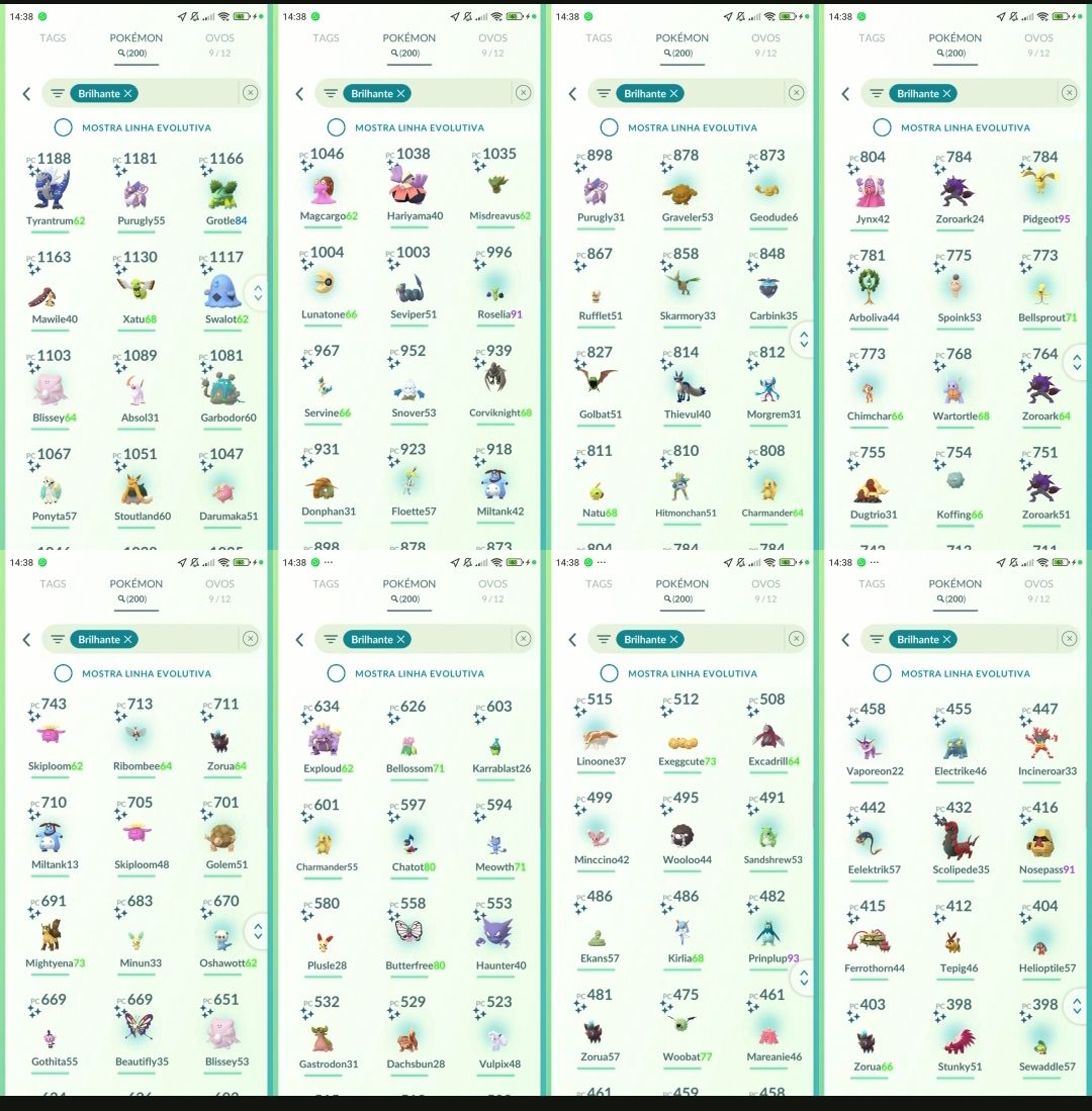 Pokémon Go LVL 70 | 18 Shundos | 200 Shinys | Dialga e Palkia |Q900
