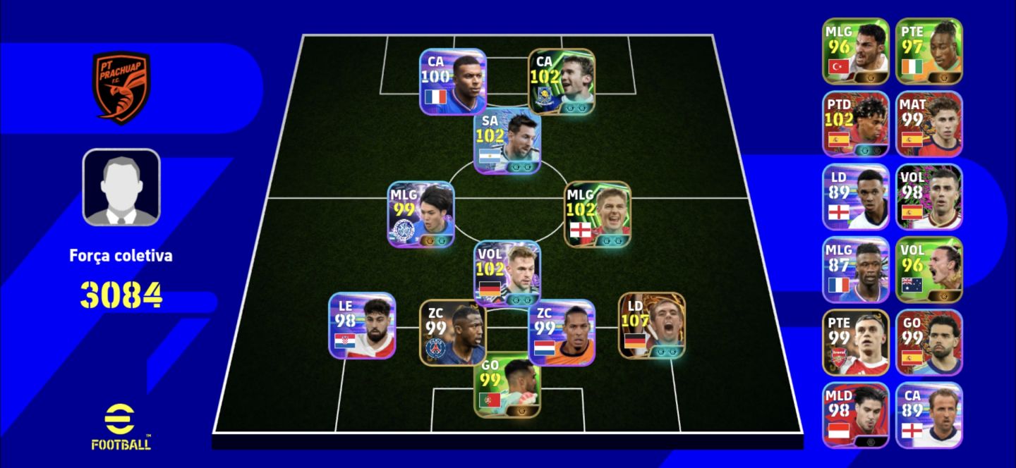 [MELHOR PREÇO] CONTA EFOOTBALL MOBILE 3000+FORÇA [TODAS APENAS KONAMI ID]