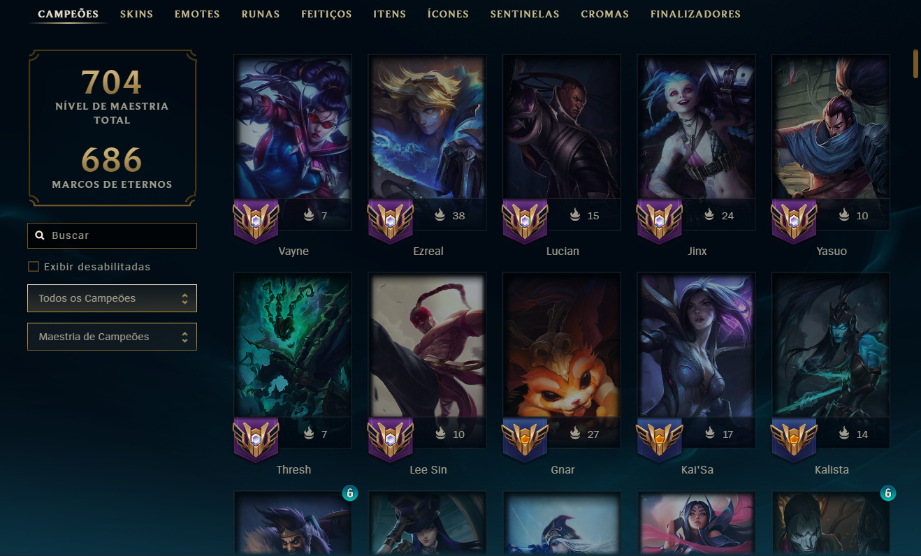 Conta LoL 2013 | ALL CHAMPS | 323 Skins (2 Ultimate) | 136 Cromas + valorant