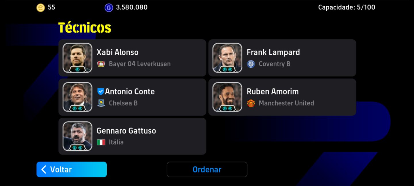 Conta de Efootball, Bale 107, Batistuta e Kanh