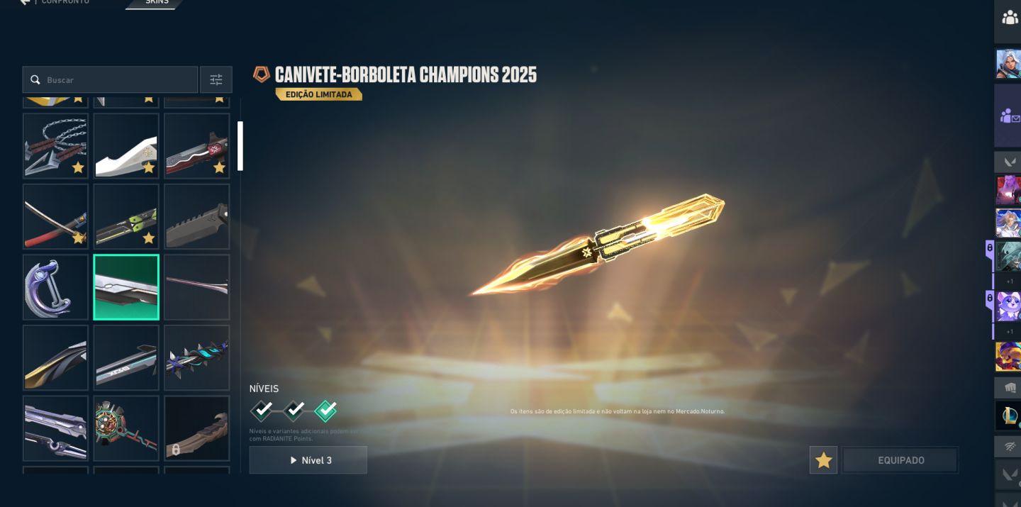 Conta de Vava com 72 Skins de Loja, Incluindo Pacotes Champions