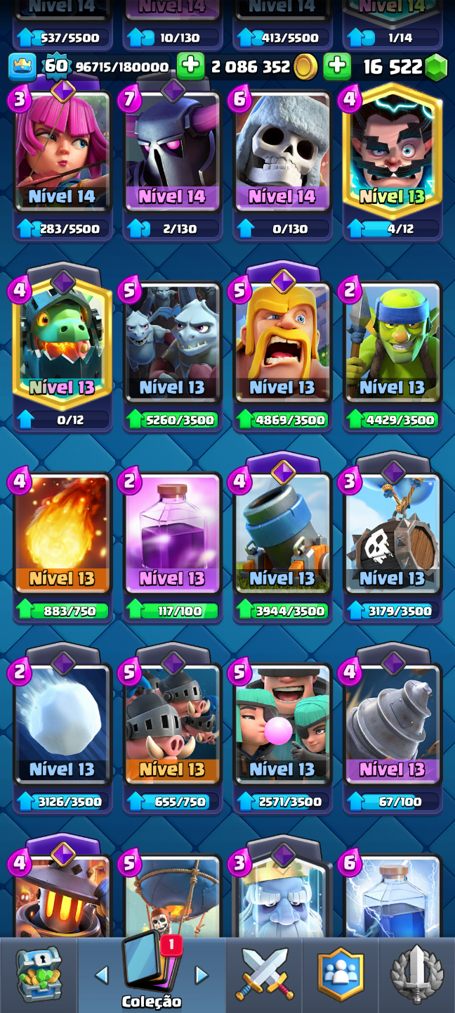 CHANCE ÚNICA! Conta Clash of royale nivel 15 e Clash of Clans CV 14