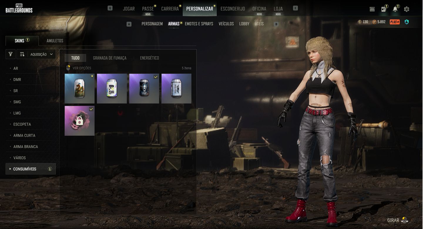 CONTA PUBG COM 3 SKIN DE PERSONAGEM + ARMAS PROGRESSIVAS