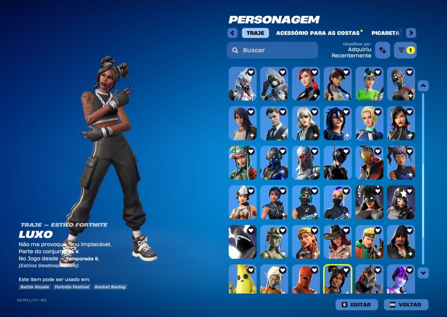 Conta de fortnite rara e de rocret league, mais jogos da épic games.