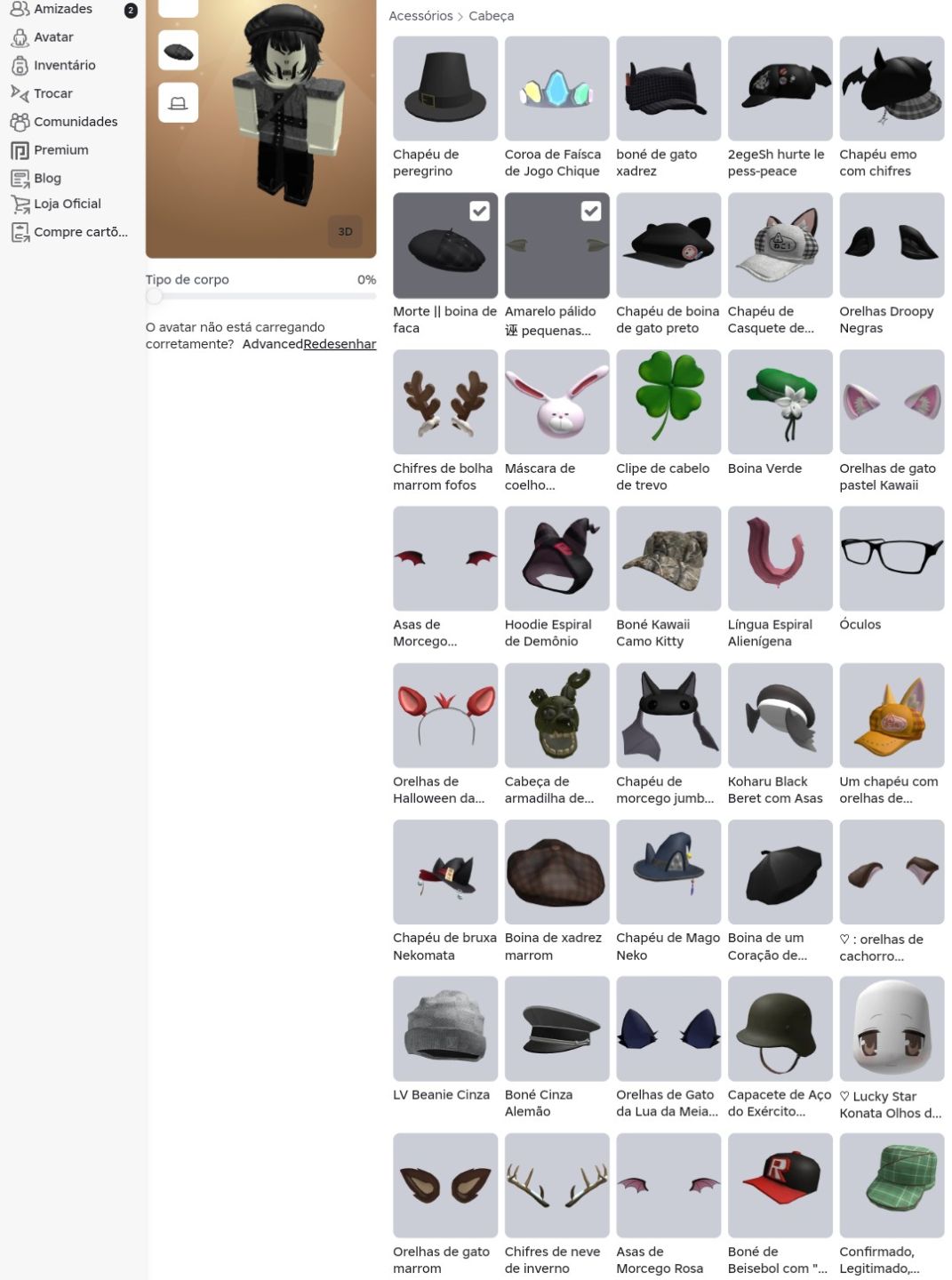 CONTA ROBLOX COM VÁRIOS ESTILOS MASCULINOS acompanha OG
