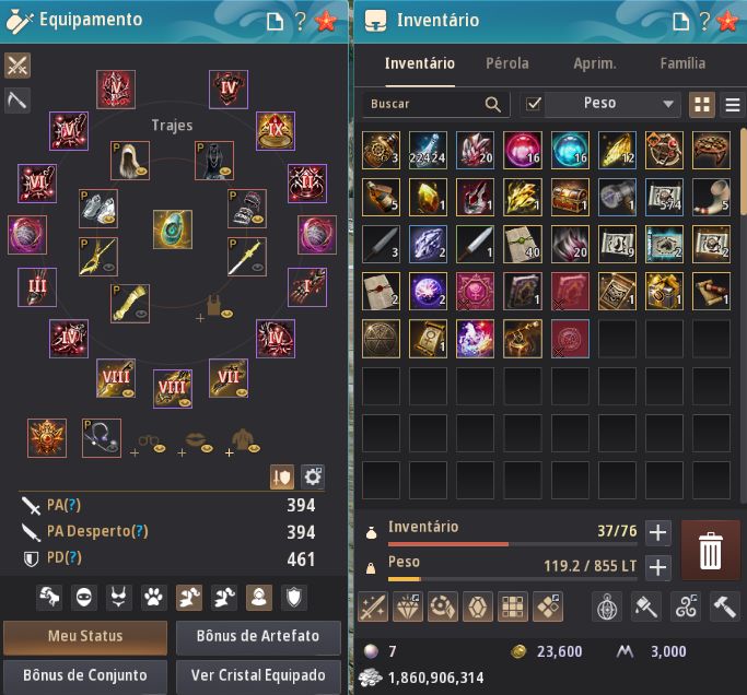 CONTA BLACK DESERT ONLINE 855 GS