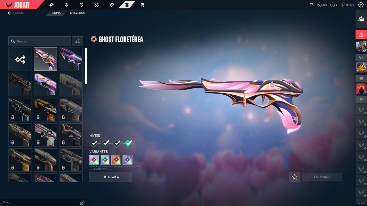 Conta valorant com várias skins