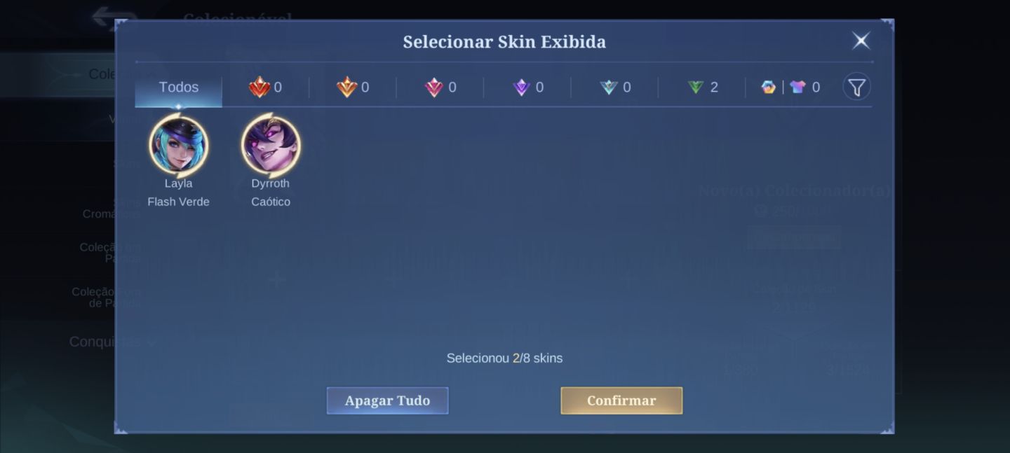 Conta mobile legendes com 2 skins level 12 patente grande mestre IV