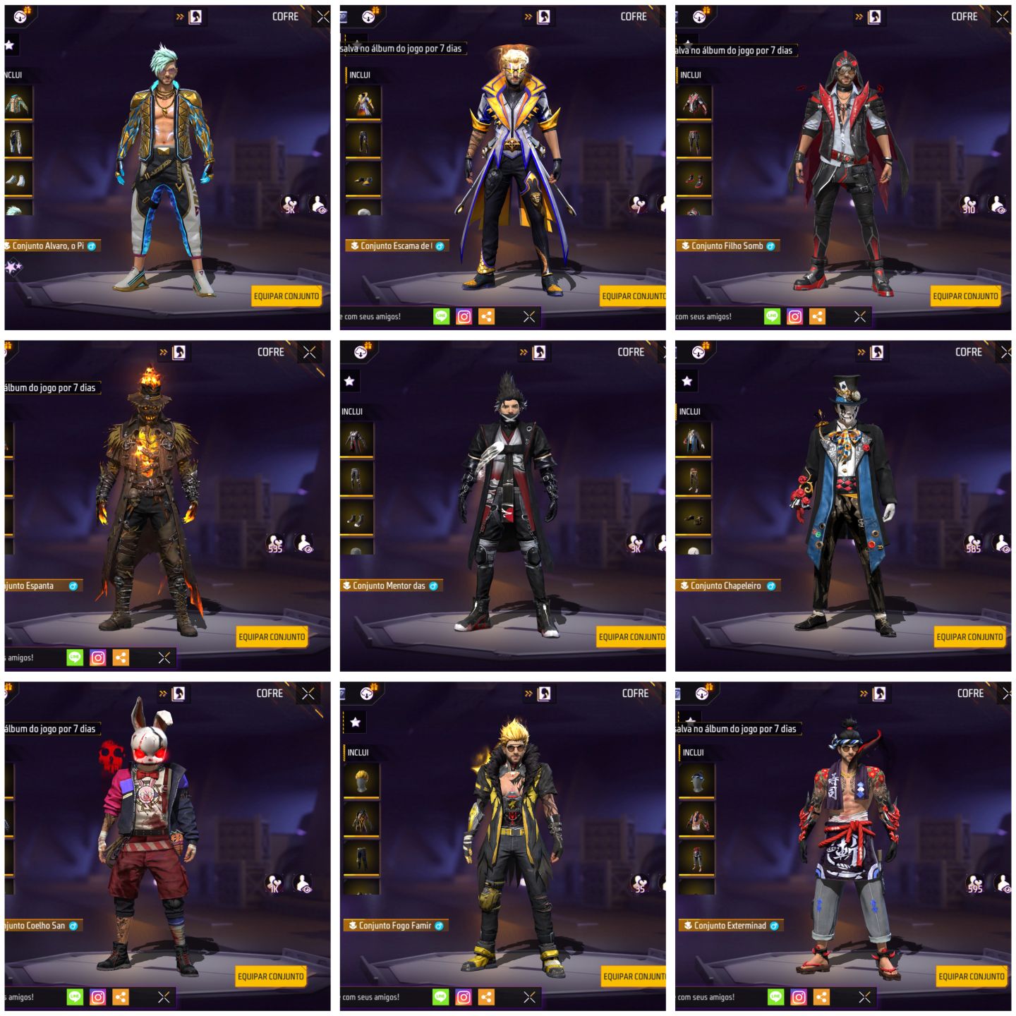 CONTA DE FREE FIRE GEMADA VETERANA QUASE 600 PEITAS UNISSEX RARA FULL ACESSO