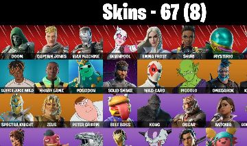 67 Skins Pickaxes - 110 Emotes - 76 Primeiro email deletado