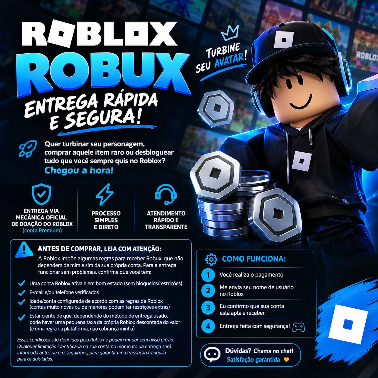 ROBUX via Roblox Plux( Cai Direto na conta), MUITO DESCONTO!!!