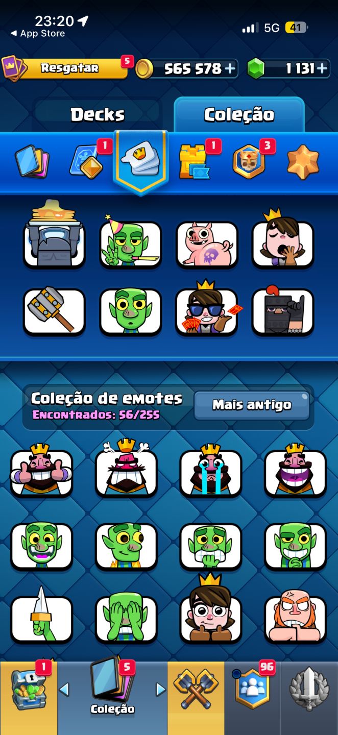 Conta clash royale quase full