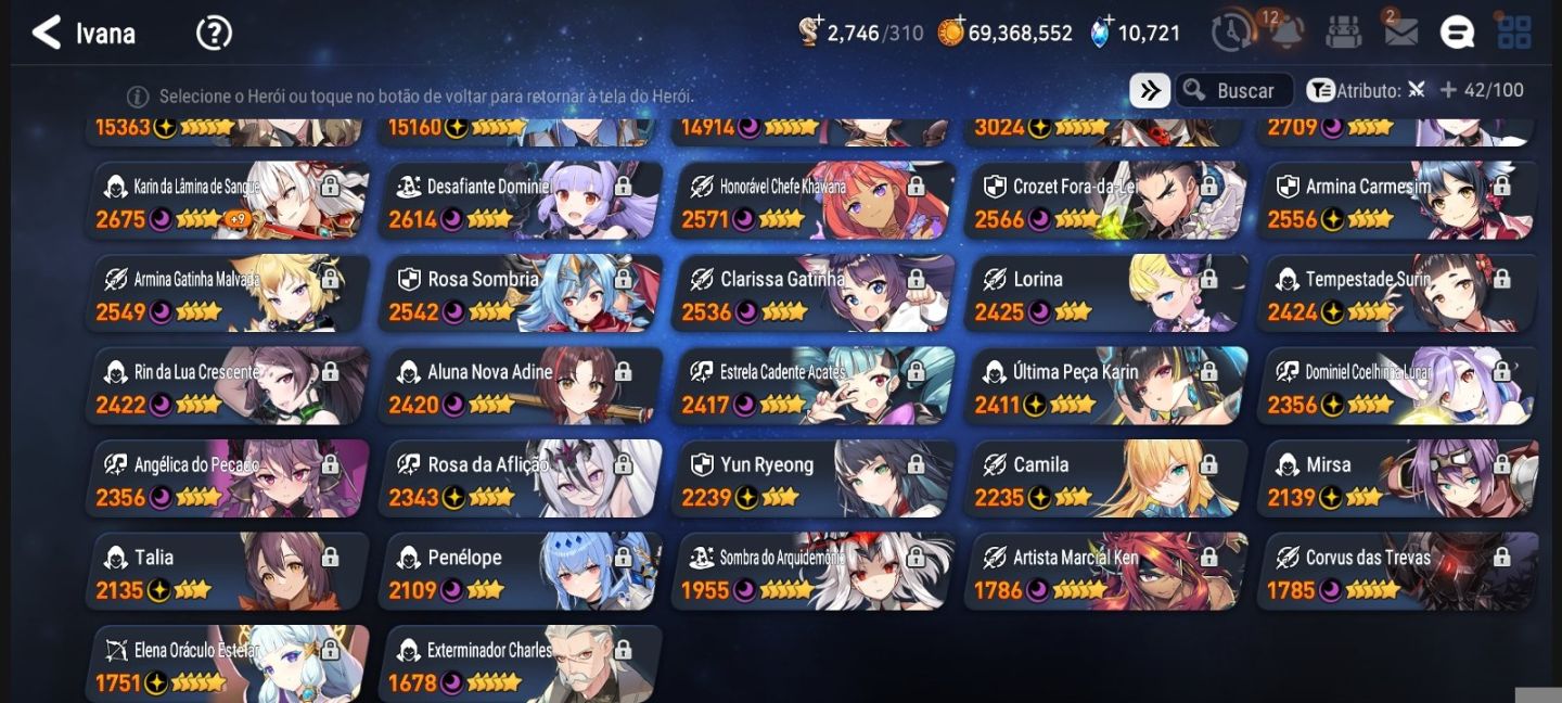 Conta de Epic seven no Precin 19 MLS , Várias units 5 estrelas com MID GAME