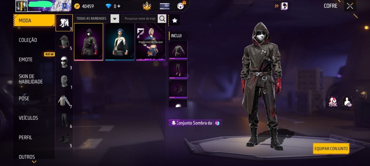 CONTA FF COMPLETA NV 17 - CONJUNTO SOMBRA DA NOITE + FOICE ECLIPSE LUNAR
