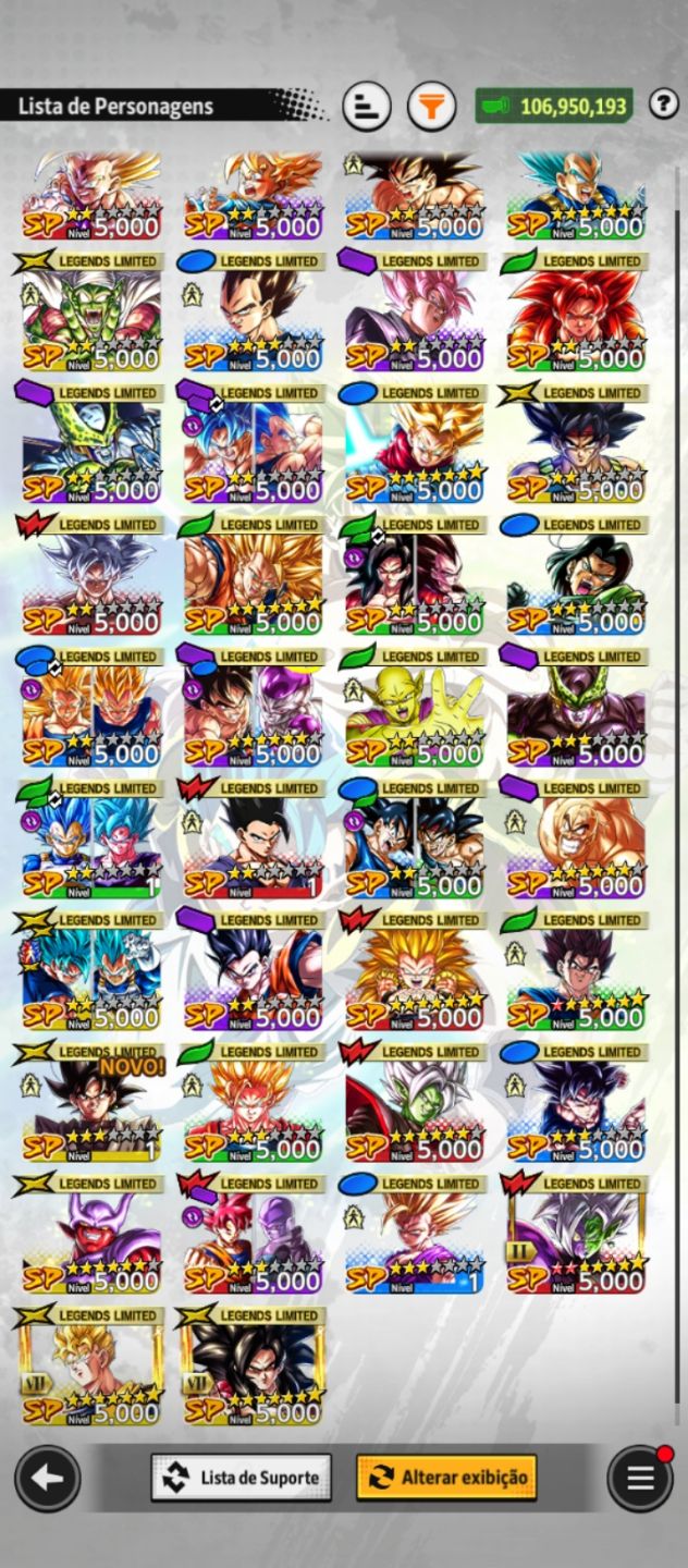 Uma conta com vários ULTRA e LEGEND