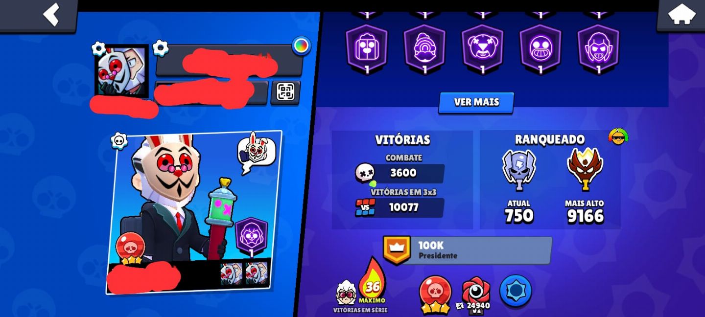 Conta +72K Troféus | Mestre | +50 Hyper | +300 Skins