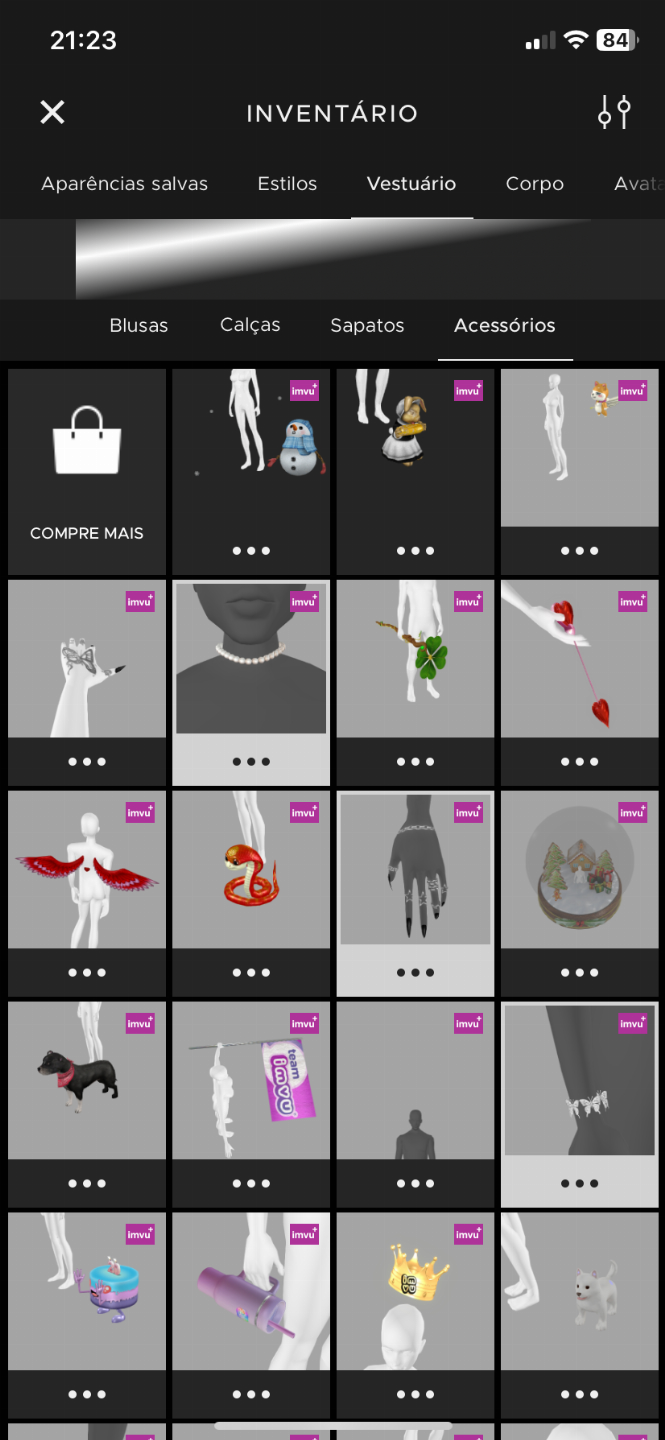 CONTA IMVU AGE+AP conta feminina (NÃO )