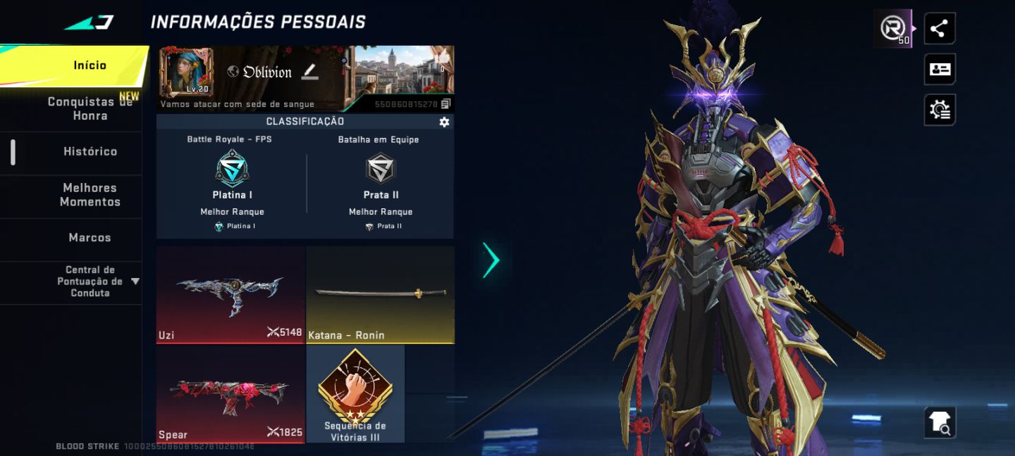 Conta de blood striker com eternas