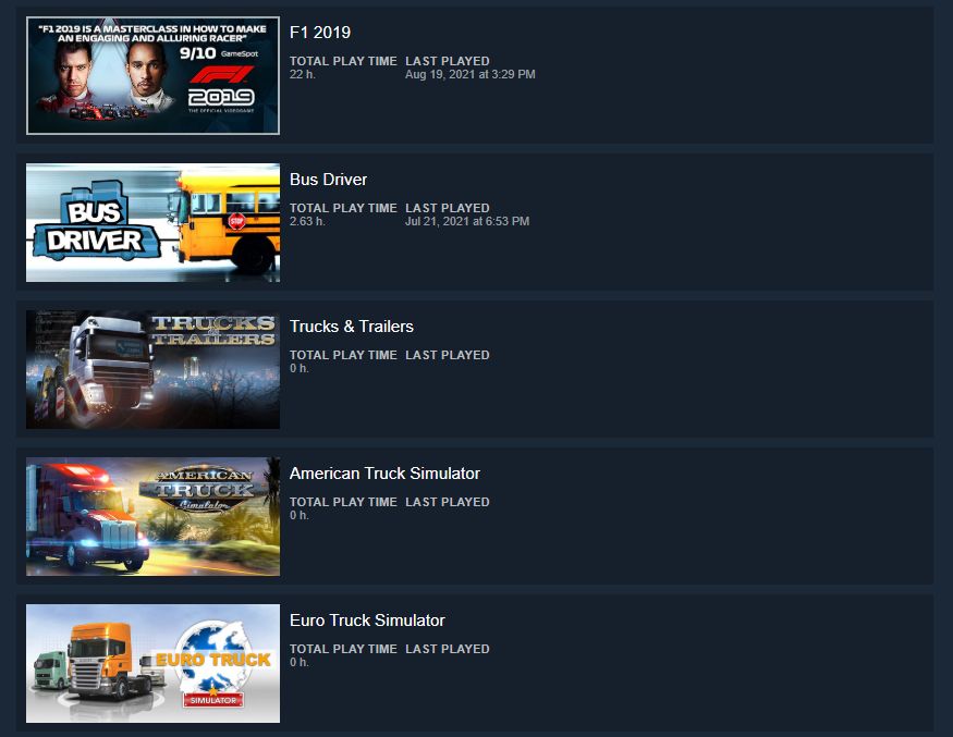 Conta Steam / Forza Horizon 5, ETS 2, F1 21, F1 22, FIFA 23 E + / FULL ACESSO!!