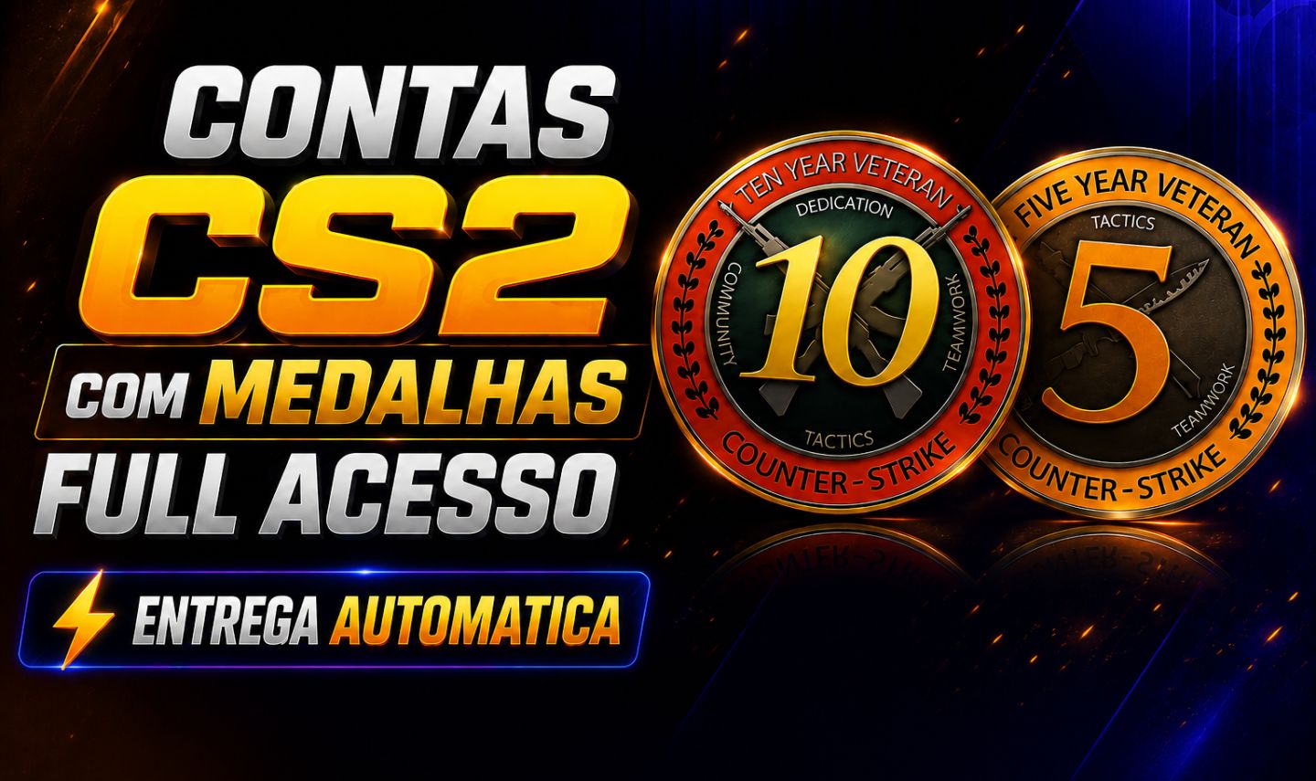 [MELHOR PREÇO] CONTAS CS2 | MEDALHA 5 e 10 ANOS - ENTREGA AUTOMÁTICA