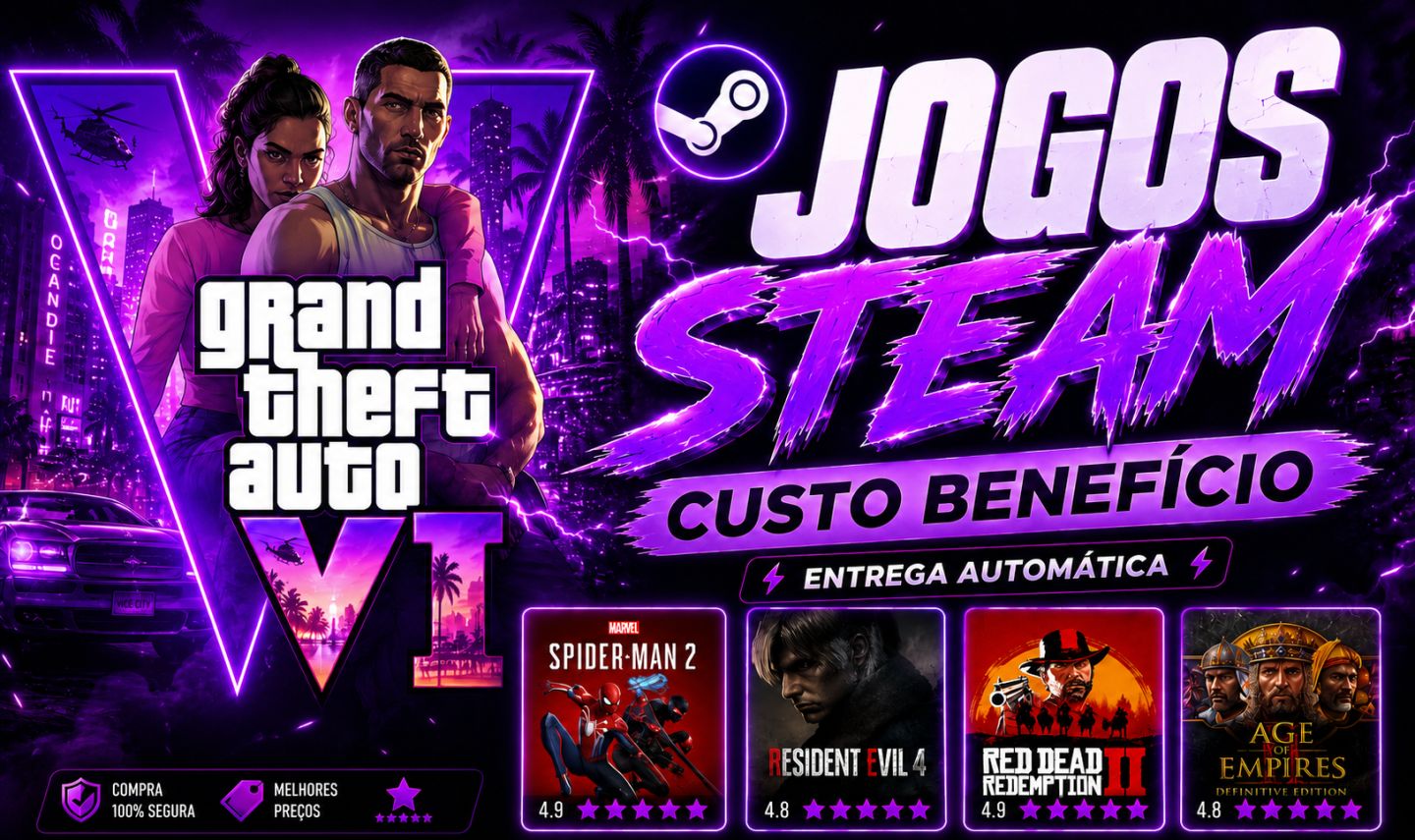 JOGOS DA ATUALIDADE CONTAS STEAM OFFLINE PC[Custo-Benefício][ENTREGA AUTOMÁTICA]