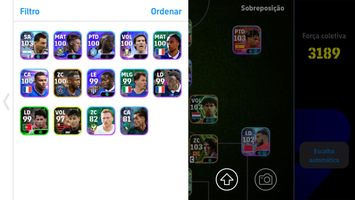 CONTA EFOOTBALL FORTE 3189 DE FORÇA COLETIVA + TIME ESTRELADO!