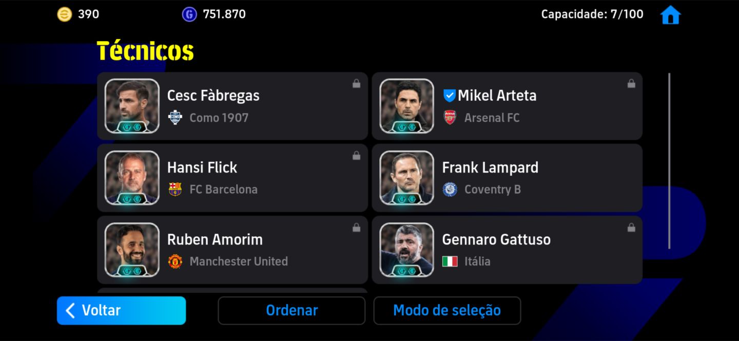 CONTA eFOOTBALL 2026 3268 FORÇA COLETIVA | ELENCO 109+