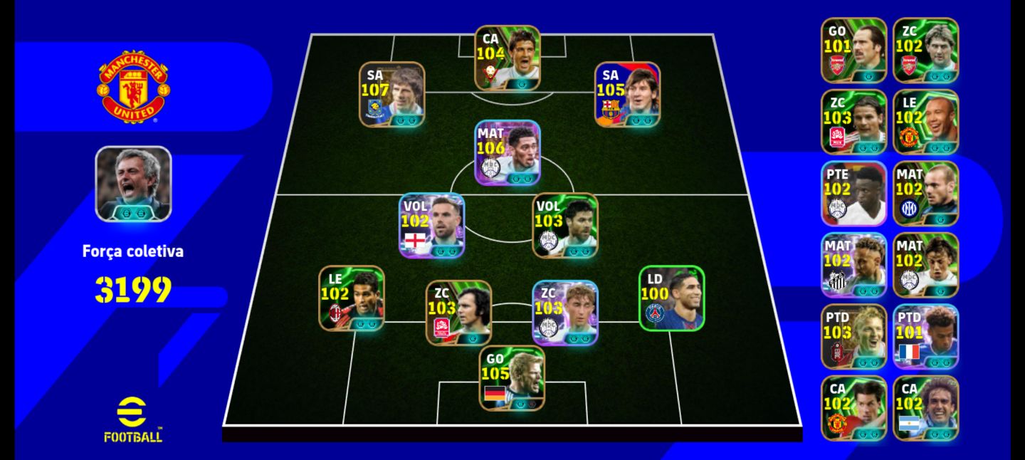 CONTA COM ZOLA 107, BELLINGHAM 107, MESSI 105, OLIVER KANH 105