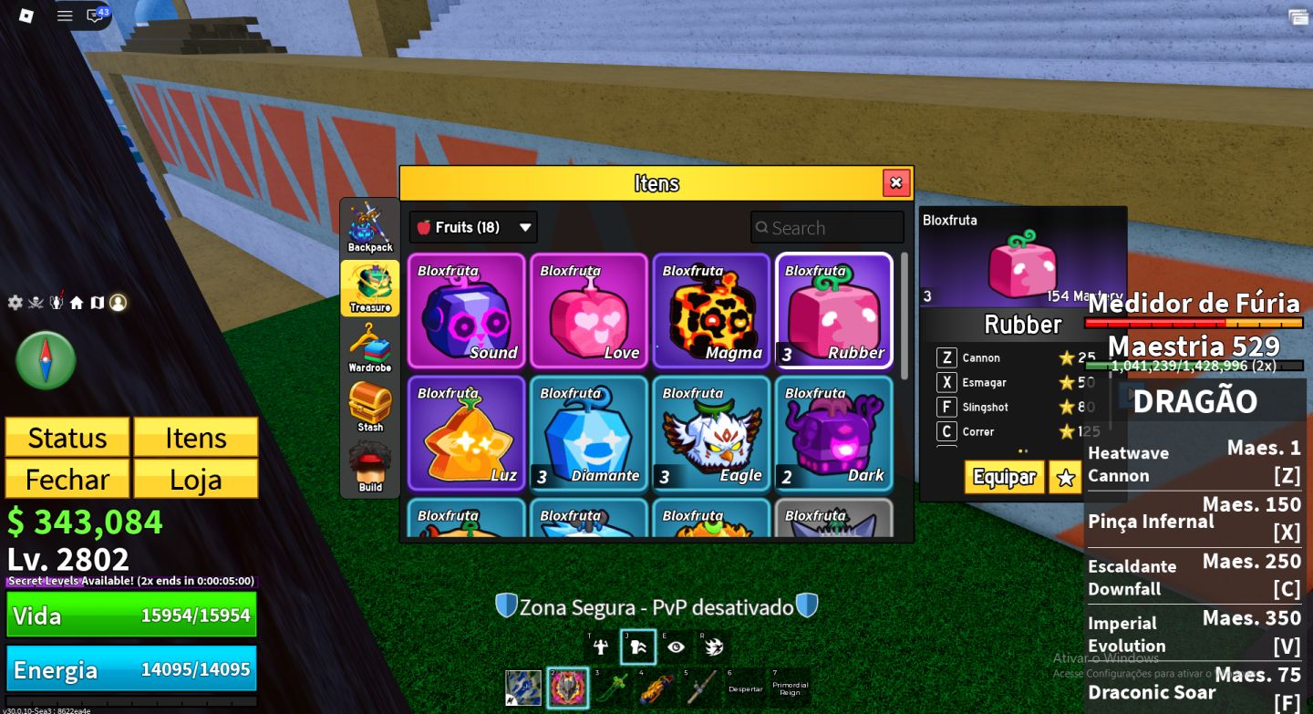 Conta de Blox Fruits Full com Dragon, Portal e Buddha Perm, Gamepass e raças v4