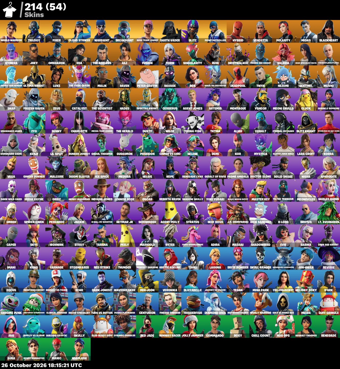 Conta Fortnite 200+ skins World Warrior | OG STW | Reaper | 250+ emotes
