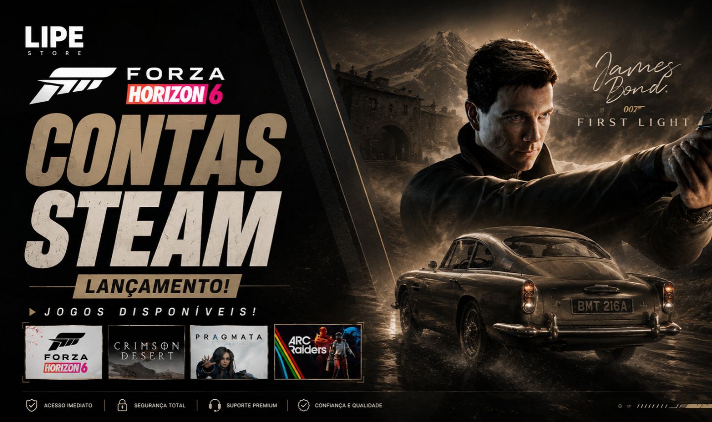 [ENTREGA RÁPIDA] JOGOS STEAM, EA - 007, FORZA HORIZON 6, RE 9 E MUITO MAIS!