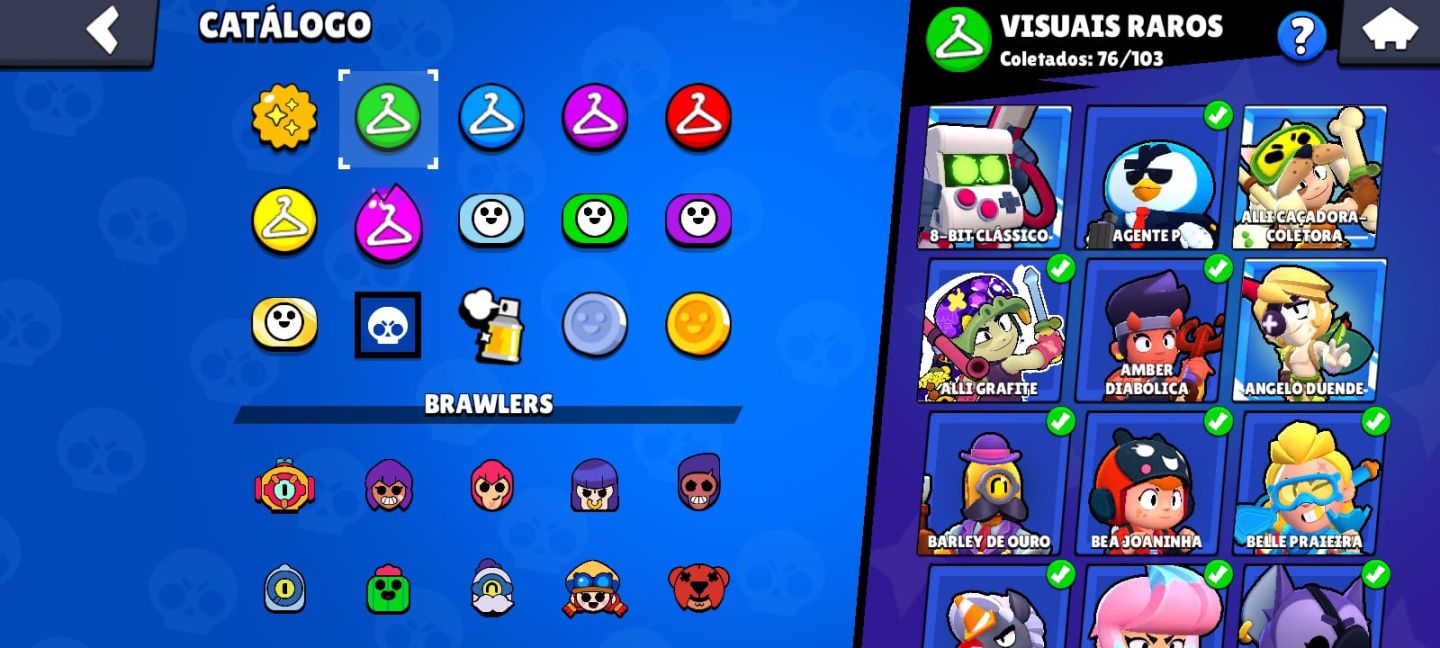 CONTA BRAWL STARS 68K TROFÉUS | 104 BRAWLERS SKINS EXCLUSIVAS | SKINS DE PASSE