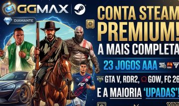 CONTA STEAM PREMIUM | 23 JOGOS AAA | GTA V, RDR2, GOW, FC 26 e a maioria upadas.