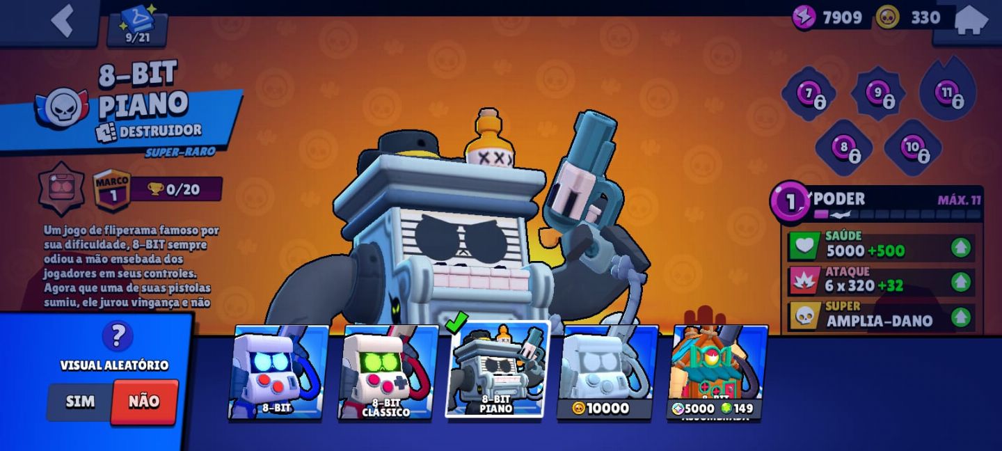Conta brawl com varios lendarios e varias skins