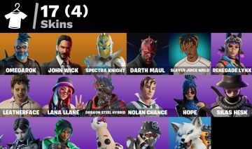 Conta Fortnite 17 SKINS JOHN WICK (ANTIGO/ OMEGAROK/DARTH MAUL/ LEATHERFACE