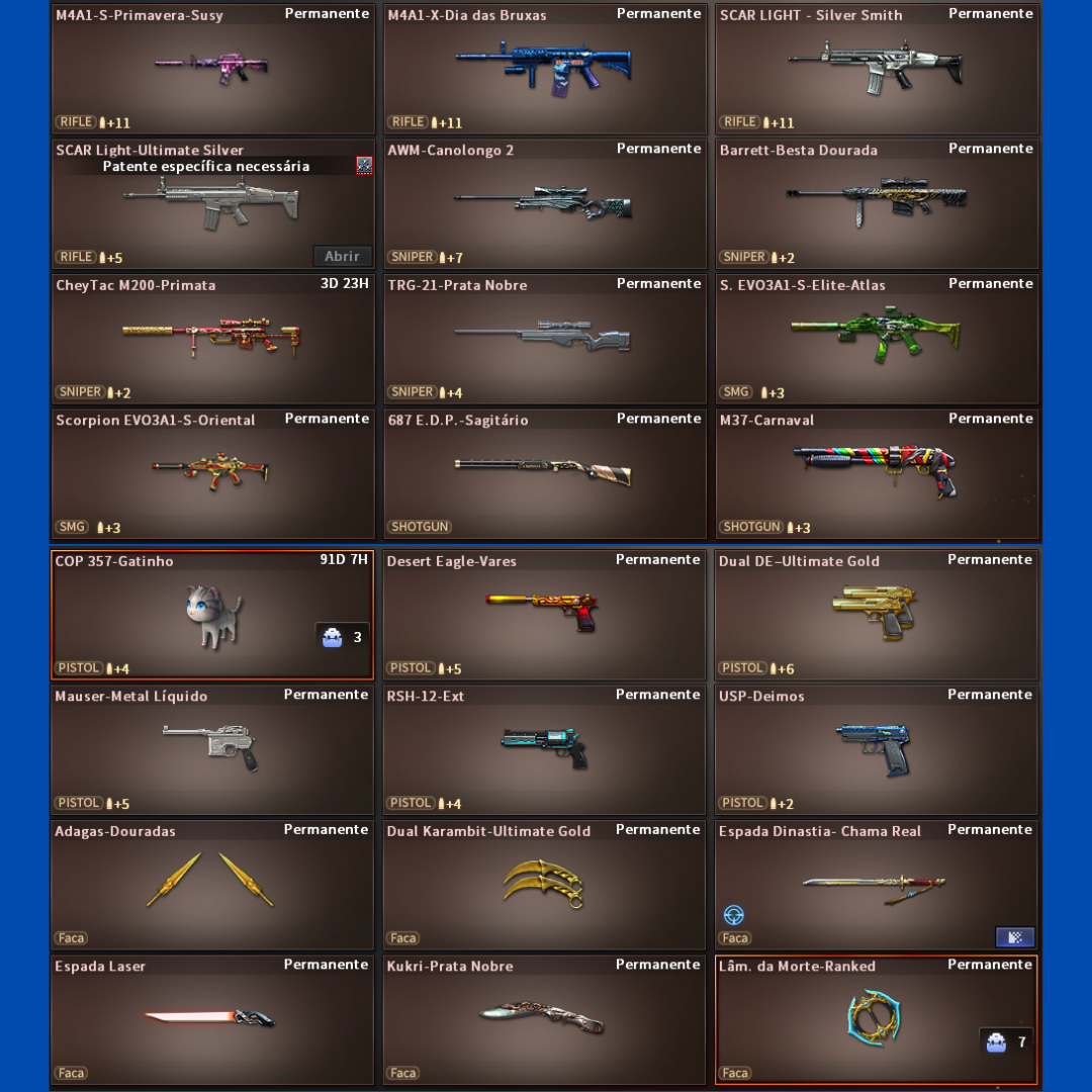 CONTA CROSSFIRE / 27 VIPS / 244 ITEMS / FULL ACESSO