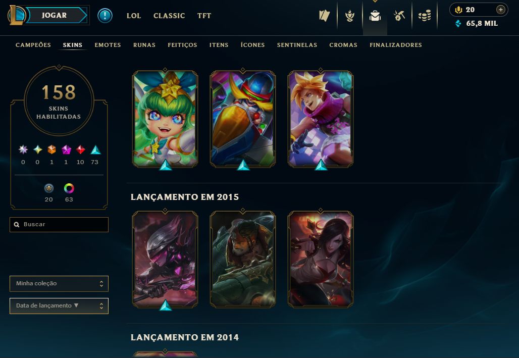 CONTA DE LEAGUE OF LEGENDS ESMERALDA TODOS OS PERSONAGENS LIBERADOS!