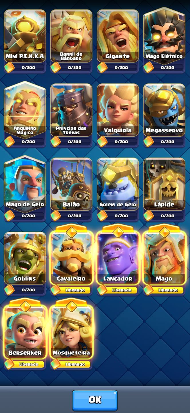 CONTA DE CLASH ROYALE 14K DE TROFEUS 122/123 CARTAS