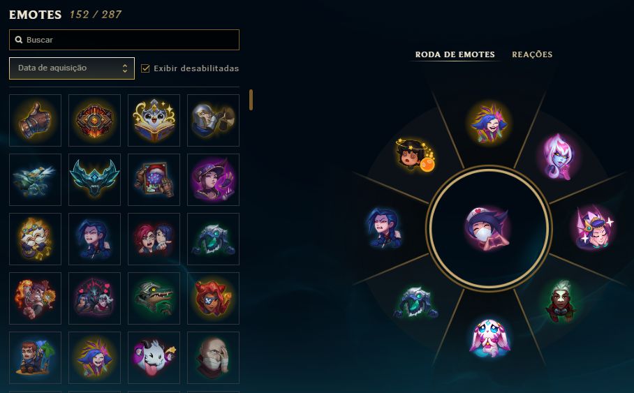 Conta de lol de 2015, 259 skins, 66 legadas e 3 ult, diversos itens de evento