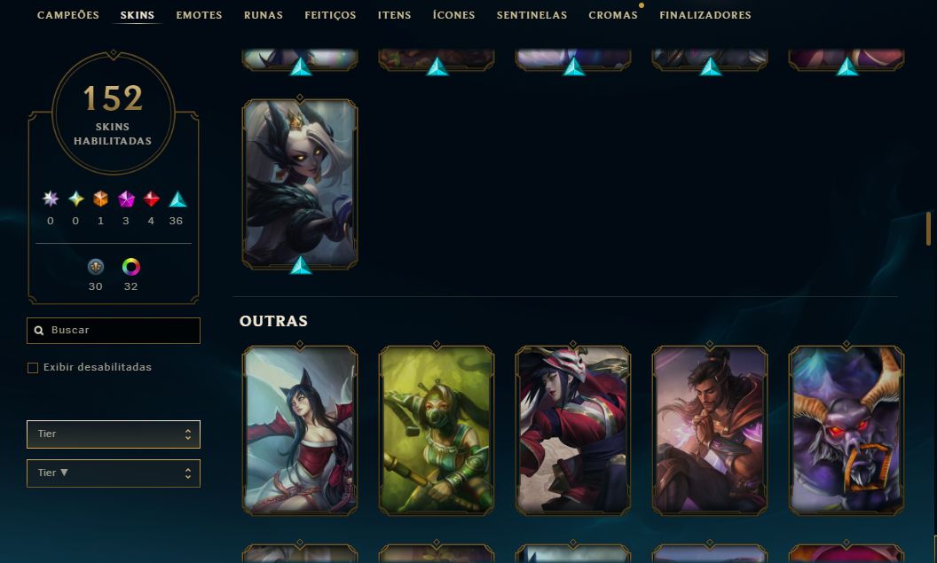 CONTA LOL | 152 SKINS | SEASON 2019
